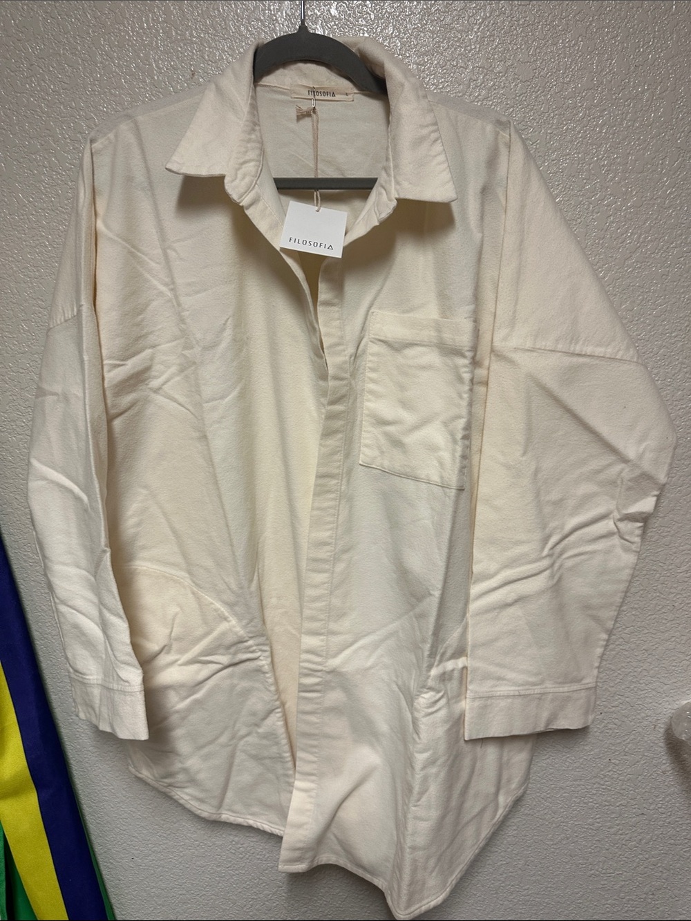 NWT FILOSOFIA Cream Oversized Cotton Shacket